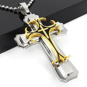 Brand New Fashion Black Rectangle Pendant Necklace Men Trendy Simple Stainless Steel Chain Jewelry
