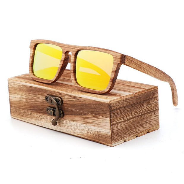 New Zebra Wood Polarizing Sunglasses Simple Square Sunglasses for Men and Women Universal Fashion Frame Glasses TAC Lens UV400