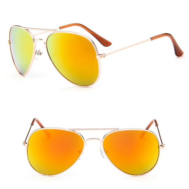 Sunglasses Children Colorful Mirror Glasses Boys/Girls Metal Frame Kids Cute Outdoor Eyeglasses