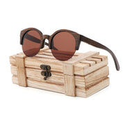 Semi-Rimless Sunglasses Fashion Pure Bamboo Men Polarized Shades For Women UV400