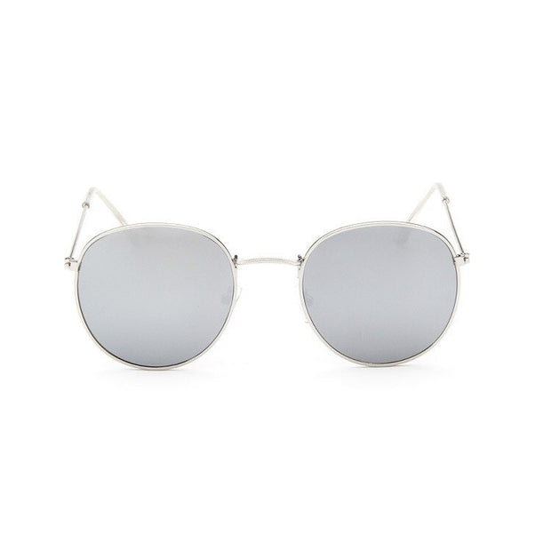 Round Sunglasses Woman Brand Designer Alloy Mirror Ray