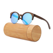 Semi-Rimless Sunglasses Fashion Pure Bamboo Men Polarized Shades For Women UV400