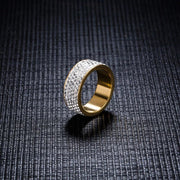 New Brand Silver/Gold Color Stainless Steel 5 Rows CZ Stone Fashion Engagement Wedding Ring for Woman