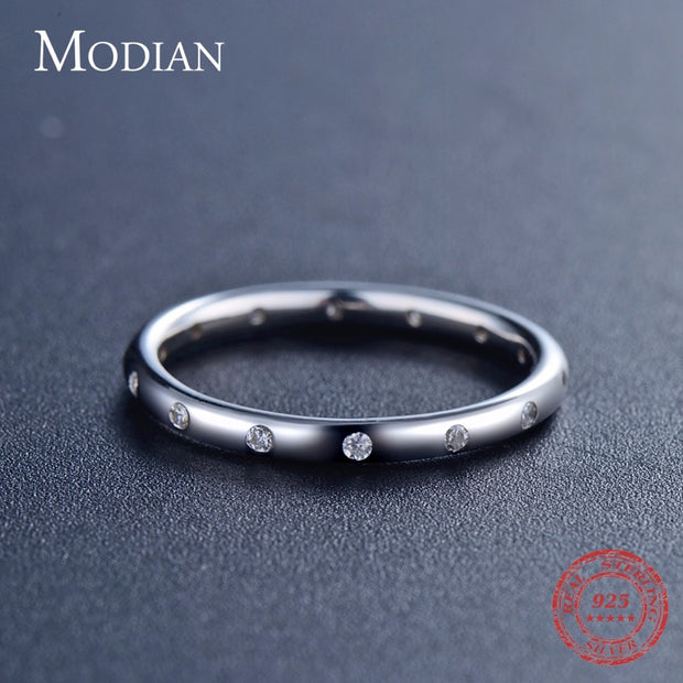 New Style Solid 925 Sterling Silver Simple Fashion Female Engagement Finger Ring Jewelry Stackable Classic For Women