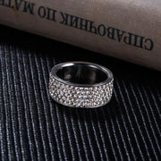 New Brand Silver/Gold Color Stainless Steel 5 Rows CZ Stone Fashion Engagement Wedding Ring for Woman