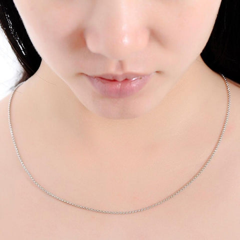 SANTUZZA Pure 925 Silver Chain Necklace Link Necklace For Women Fashion Jewelry 45cm 47cm 55cm Long