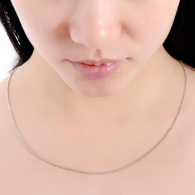 SANTUZZA Pure 925 Silver Chain Necklace Link Necklace For Women Fashion Jewelry 45cm 47cm 55cm Long