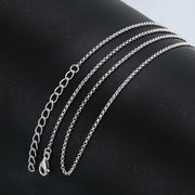 SANTUZZA Pure 925 Silver Chain Necklace Link Necklace For Women Fashion Jewelry 45cm 47cm 55cm Long