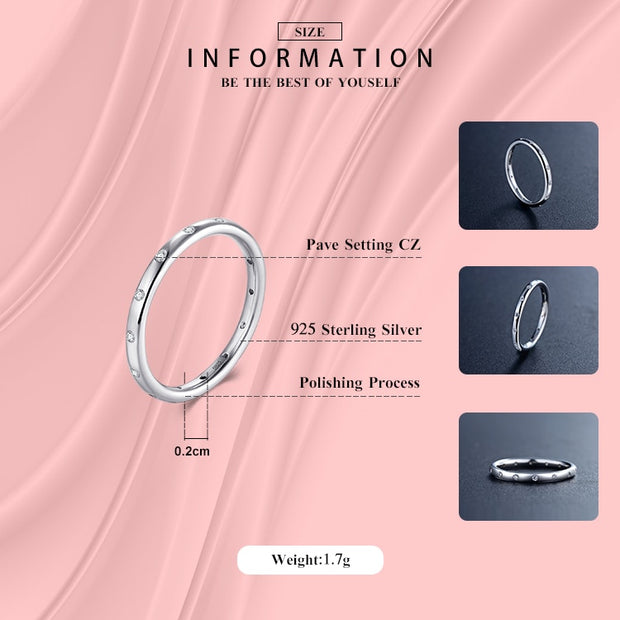 New Style Solid 925 Sterling Silver Simple Fashion Female Engagement Finger Ring Jewelry Stackable Classic For Women