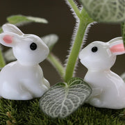 10 Pcs Lovely Miniature Garden Mini Rabbit Resin Fairy Ornament Flower Plant Pot Home