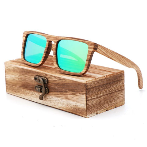 New Zebra Wood Polarizing Sunglasses Simple Square Sunglasses for Men and Women Universal Fashion Frame Glasses TAC Lens UV400