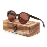 Semi-Rimless Sunglasses Fashion Pure Bamboo Men Polarized Shades For Women UV400