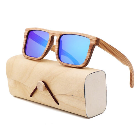 New Zebra Wood Polarizing Sunglasses Simple Square Sunglasses for Men and Women Universal Fashion Frame Glasses TAC Lens UV400