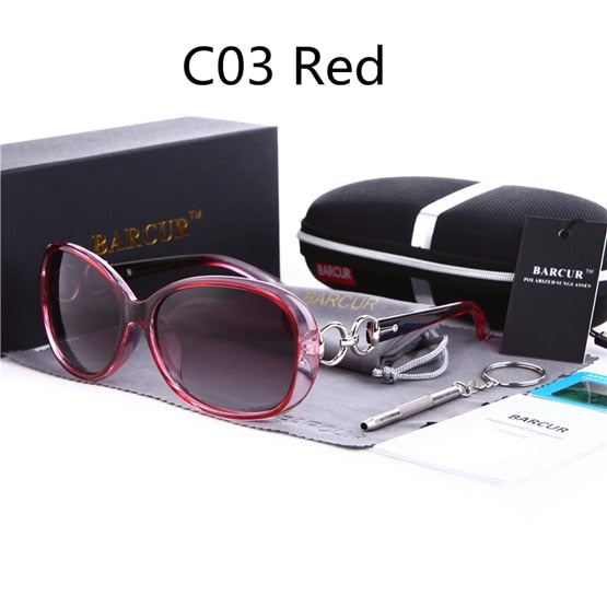 BARCUR New Polarized Sunglasses Women Brand Designer Female Sunglass Vintage Sun Glasses gafas oculos de sol masculino