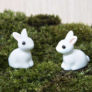 10 Pcs Lovely Miniature Garden Mini Rabbit Resin Fairy Ornament Flower Plant Pot Home Figurine Animal Decor Supply