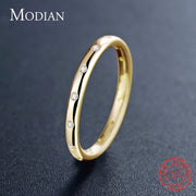 New Style Solid 925 Sterling Silver Simple Fashion Female Engagement Finger Ring Jewelry Stackable Classic For Women