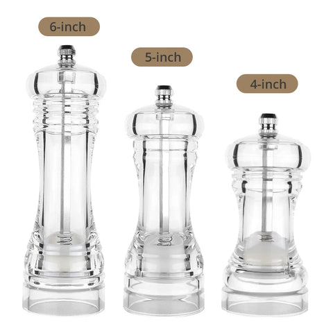 Grinder- Acrylic Salt and Pepper Shakers Adjustable Coarseness by Ceramic Rotor kitchen accessories