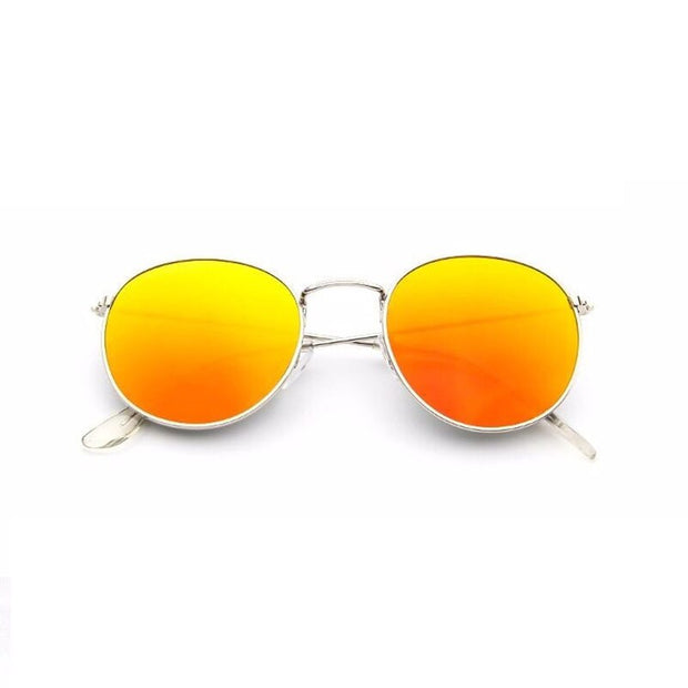 Round Sunglasses Woman Brand Designer Alloy Mirror Ray