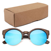 Semi-Rimless Sunglasses Fashion Pure Bamboo Men Polarized Shades For Women UV400