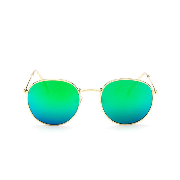 Round Sunglasses Woman Brand Designer Alloy Mirror Ray