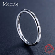 New Style Solid 925 Sterling Silver Simple Fashion Female Engagement Finger Ring Jewelry Stackable Classic For Women