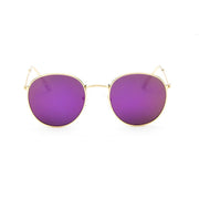 Round Sunglasses Woman Brand Designer Alloy Mirror Ray