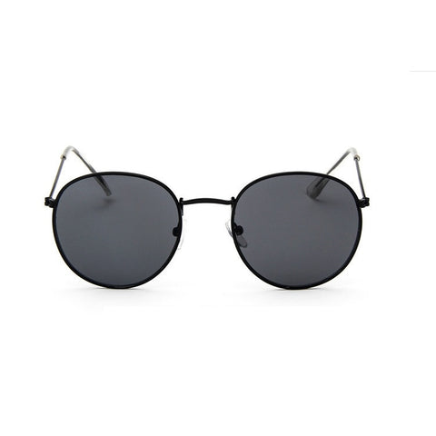 Round Sunglasses Woman Brand Designer Alloy Mirror Ray