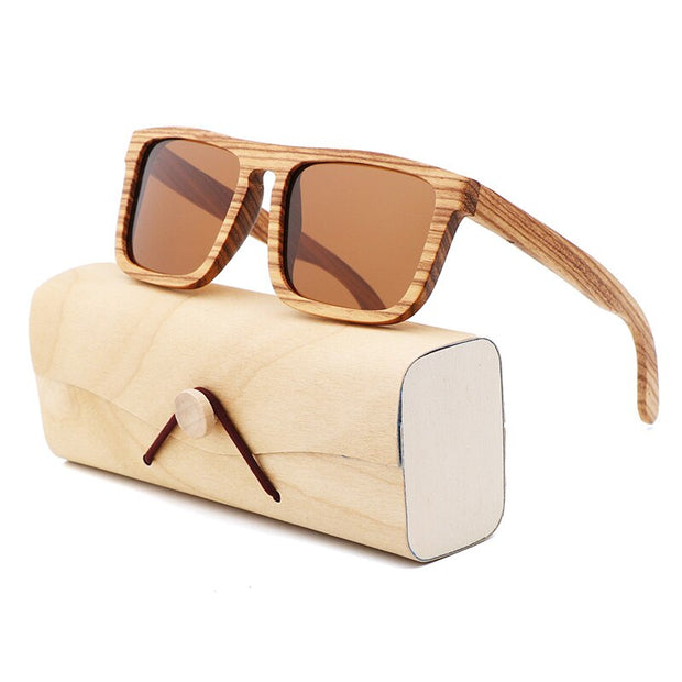 New Zebra Wood Polarizing Sunglasses Simple Square Sunglasses for Men and Women Universal Fashion Frame Glasses TAC Lens UV400