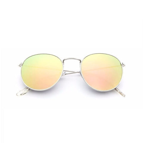 Round Sunglasses Woman Brand Designer Alloy Mirror Ray