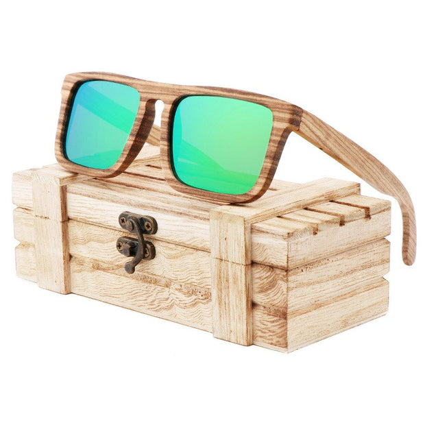 New Zebra Wood Polarizing Sunglasses Simple Square Sunglasses for Men and Women Universal Fashion Frame Glasses TAC Lens UV400