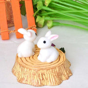 10 Pcs Lovely Miniature Garden Mini Rabbit Resin Fairy Ornament Flower Plant Pot Home Figurine Animal Decor Supply