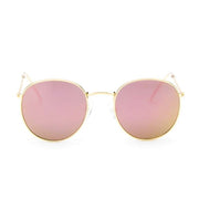Round Sunglasses Woman Brand Designer Alloy Mirror Ray