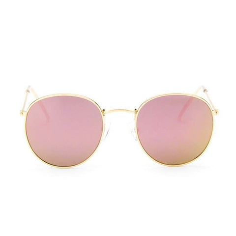 Round Sunglasses Woman Brand Designer Alloy Mirror Ray