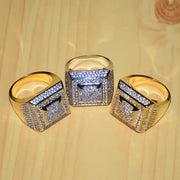 Bubble Letter Men's Rings Iced Out Hip Hop Fashion Jewelry Size 7-12