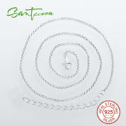 SANTUZZA Pure 925 Silver Chain Necklace Link Necklace For Women Fashion Jewelry 45cm 47cm 55cm Long