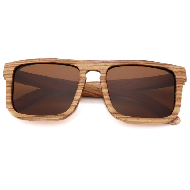 New Zebra Wood Polarizing Sunglasses Simple Square Sunglasses for Men and Women Universal Fashion Frame Glasses TAC Lens UV400