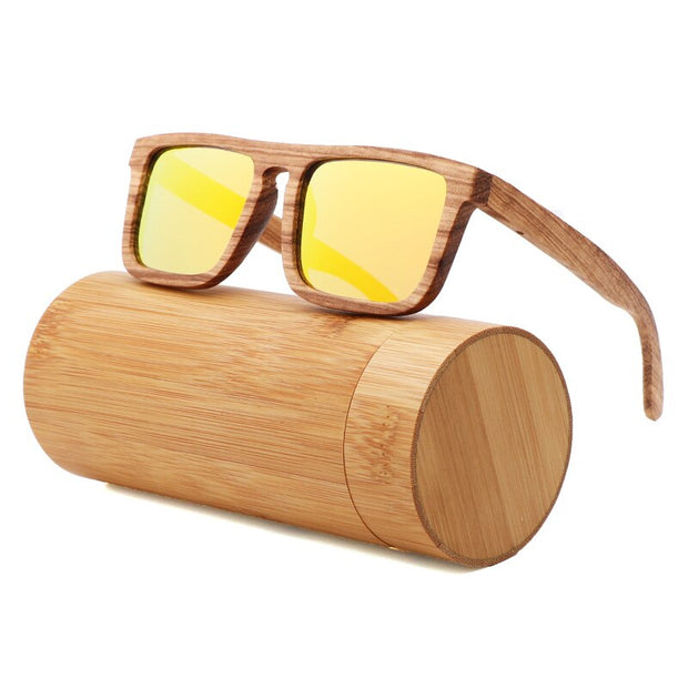 New Zebra Wood Polarizing Sunglasses Simple Square Sunglasses for Men and Women Universal Fashion Frame Glasses TAC Lens UV400