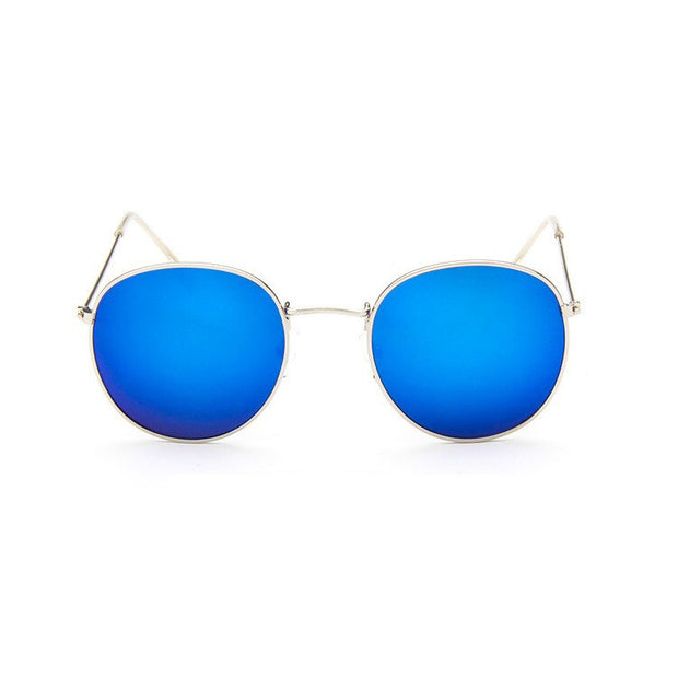 Round Sunglasses Woman Brand Designer Alloy Mirror Ray