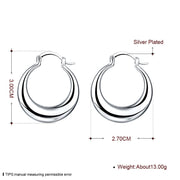 DOTEFFIL 925 Sterling Silver Circle Smooth U Shape Big Hoop Earrings For Women Wedding Engagement Jewelry