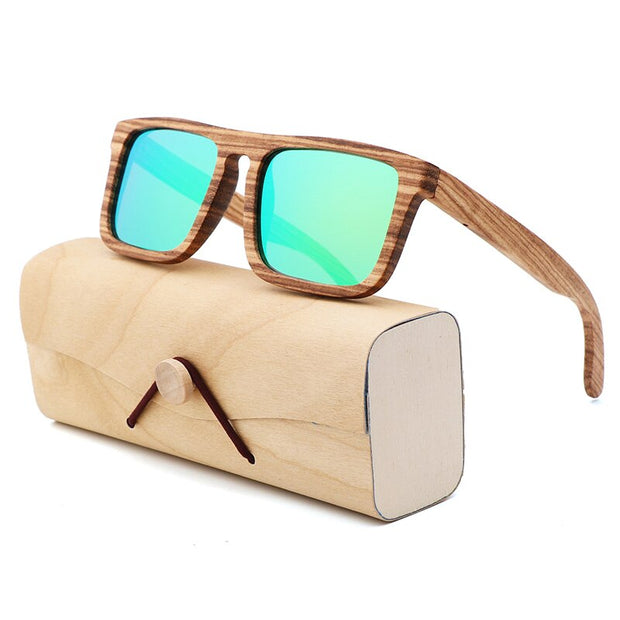 New Zebra Wood Polarizing Sunglasses Simple Square Sunglasses for Men and Women Universal Fashion Frame Glasses TAC Lens UV400