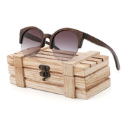 Semi-Rimless Sunglasses Fashion Pure Bamboo Men Polarized Shades For Women UV400