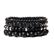 Men Bracelet Set Labradorite Hematite Bracelet Lava Tiger Eye Wrap Charm Bracelet Energy Protection Wristbands Pulsera Hombre