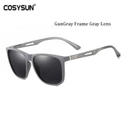 Fashion Men Driving Sunglasses Al-Mg Legs Men UV400 Polarized Square TR Frame