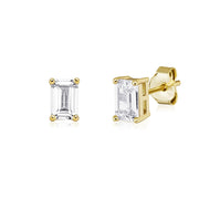 TOPGRILLZ New Classic 2-4mm Baguette Stud Earrings Iced Out Bling Cubic Zirconia Womens Earrings hypoallergenic Wedding Jewelry