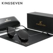 KINGSEVEN Men's Glasses Polarized Steampunk Round Sunglasses Men Retro Women Sun Glasses For Men Vintage Style