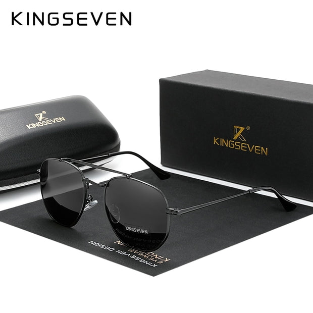 KINGSEVEN Men's Glasses Polarized Steampunk Round Sunglasses Men Retro Women Sun Glasses For Men Vintage Style
