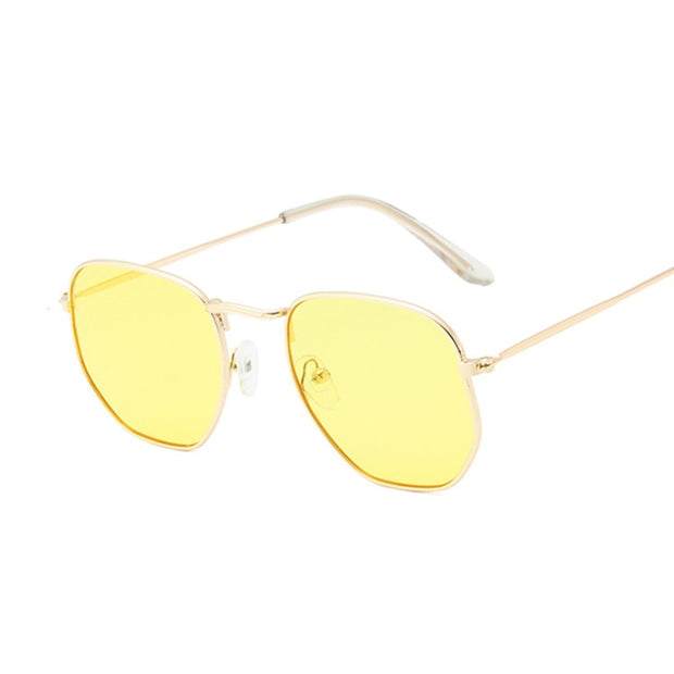 Fashion Polygon Sunglasses Woman/Man Brand Designer Sunglasses Female Candy Color Alloy Mirror Street Beat Oculos De Sol