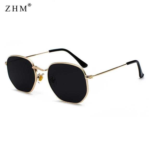 Sunglasses Men Square Metal Frame Pilot Mirror Women Luxury Eyewear