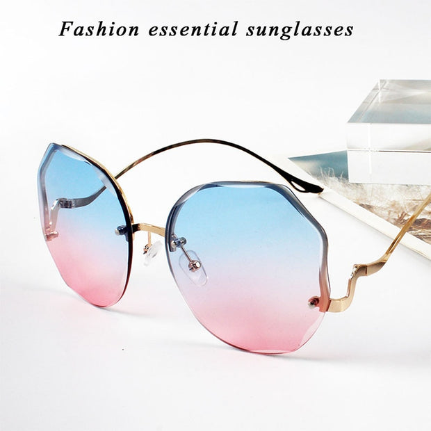 Rimless Fashion Sunglasses Women Tide Luxury