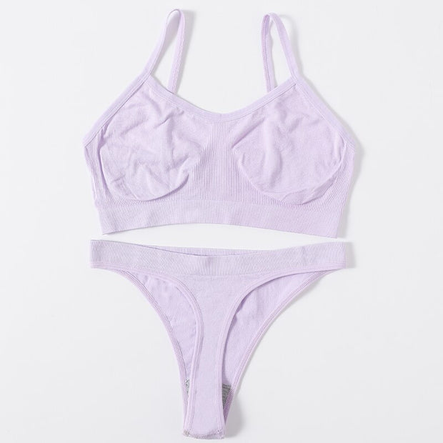 Conjunto de sujetador, tanga, bragas y sujetador, conjunto de lencería sexy, sujetador sin aros, sujetador sin costuras.